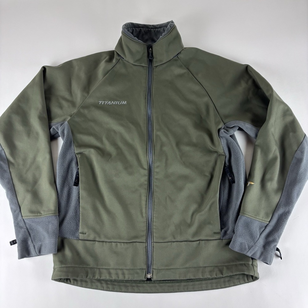 Columbia Jacket Men Medium‎ Green Titanium Tech Full Zip Hiking Fishing